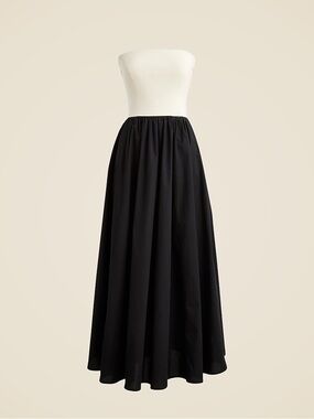 J. Crew Strapless Maxi Dress in Black and Cream